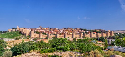 Fototapeta na wymiar View of the city of Avila in Castilla y Leon, Spain.