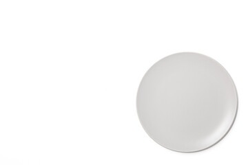Gray plate on a white background.
