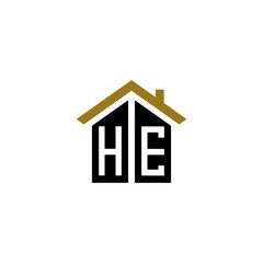 he home logo design vector luxury 