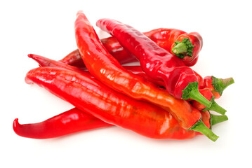 Fresh red pepper on white background