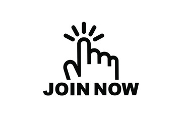 join now sign on white background	