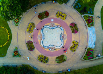 Park w Iwoniczu Zdrój - fontant