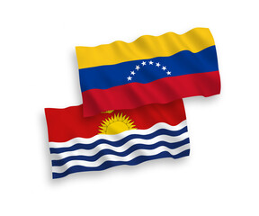 Flags of Venezuela and Republic of Kiribati on a white background
