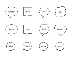 吹き出しとコメントのデザインセット