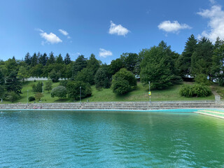 Fototapeta na wymiar Excursion site and bathing area Orahovacko jezero - Slavonia, Croatia (Izletište i kupalište Orahovačko jezero - Slavonija, Hrvatska)