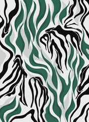 Contrasting design of abstract flowing foliage and branches