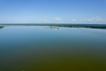 Landscape with a reservoir (Vileika reservoir) and forest spaces