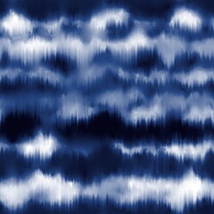 Seamless indigo shibori ombre tie dye pattern for surface print. High quality illustration. Realistic digitally rendered tie dye in perfect repeat for apparel, textile or interior design.