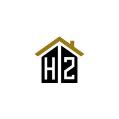 hz home logo design vector luxury 