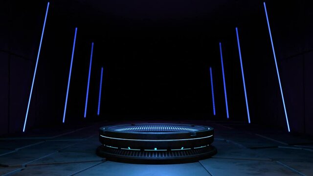 Futuristic pedestal for product presentation, Display modern