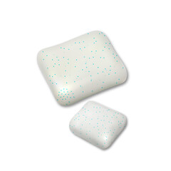 Chewing Gum Pieces For Refreshment Breath Vector. Mint Sweet Tasty Chewy Bubble Gum In Square Shape. Natural Rubber Tooth Care And Clean Hygienic Chew Template Realistic 3d Illustration