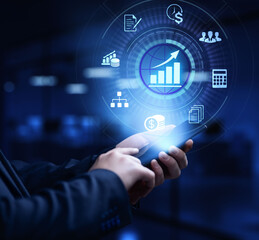 Fototapeta premium Accounting Financial business concept on virtual screen.