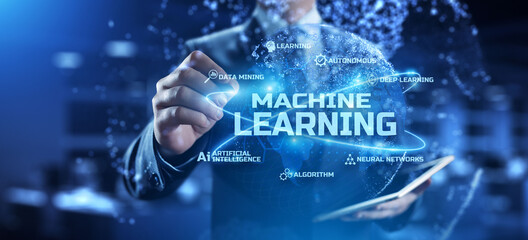 Machine learning Artificial intelligence AI Neural network business innovation technology concept.