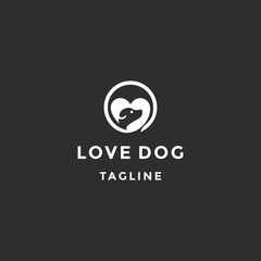 love dog vector graphic monoline download