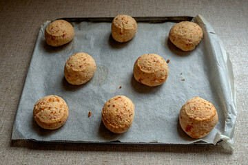 Brazilian Cheese Bread in a tray