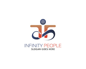 Infinity people logo vector template