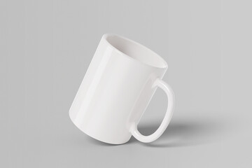 mug Cup of coffee on white background 3d rendering