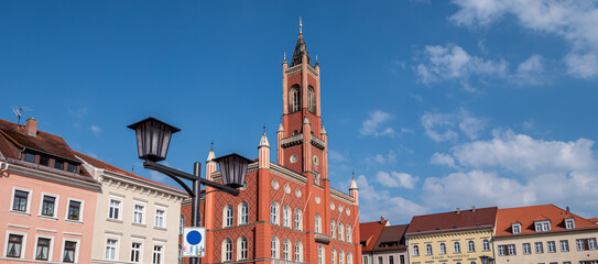 Panorama Rathaus von Kamenz im Frühling	