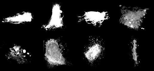 Beautiful watercolor white set of brushes for painting