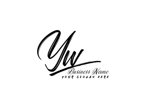 Brush YW Letter Logo, monogram yw logo icon vector for business