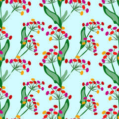 Vector - abstract flowers seamless pattern.