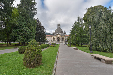 Fototapeta na wymiar Loyola, Spain - 14 August 2021: Exterior views of the Sanctuary of Loyola Basilica, Basque Country, Spain