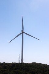 wind turbine of blue sky