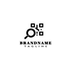 barcode scanners cartoon logo icon design template black vector cute