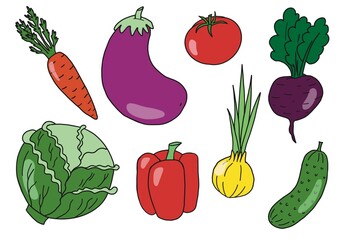 Set of vegetables