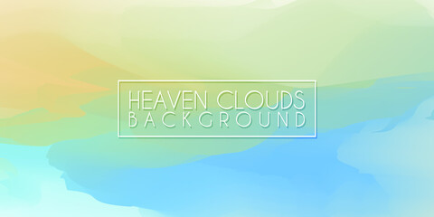 Heaven Clouds Acrylic Painting Artistic Texture Background. Sky Artwork Backdrop Design Banner Template.