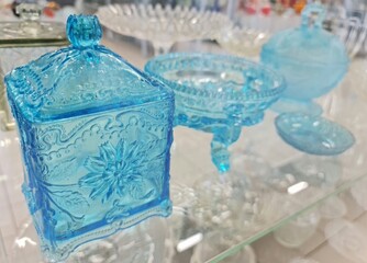 Glass objects Glass vases Glass dishes Colored glass