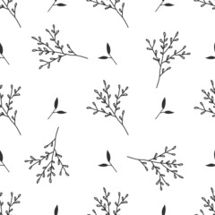 Obraz premium Hand drawn floral seamless pattern