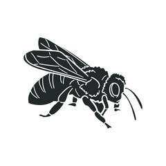 Honey Bee Icon Silhouette Illustration. Insect Animal Vector Graphic Pictogram Symbol Clip Art. Doodle Sketch Black Sign.