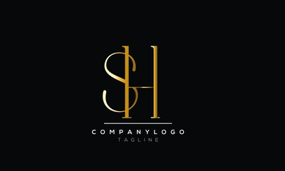 Abstract Letter Initial SH HS S Vector Logo Design Template
