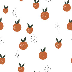 Seamless Pattern. Abstract Style.Oranges in Neutral Tones for Design.Vector Illustration