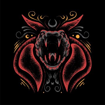 satanic cobra illustration premium vector