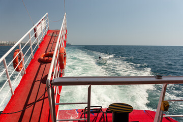 Fototapeta premium at the stern of the yacht