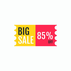 85 Percent Off, Discount Sign, Special offer price signs, Big Sale
