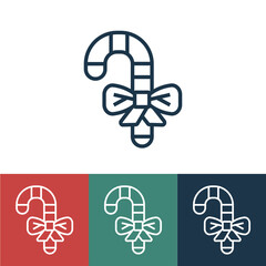 Line icon lollipop with bowknot