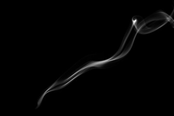 Smoke, clouds in a black background.