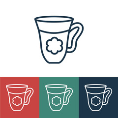 Linear vector icon with cup