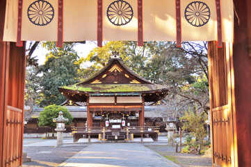 日本　京都府京都市にある平野神社の夕景