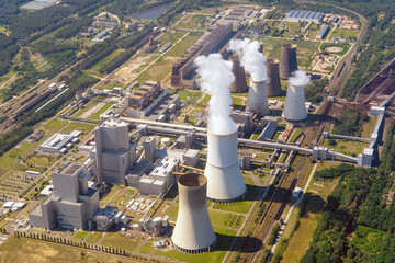 Kraftwerk Boxberg als Luftbild in Sachsen Deutschland, Braunkohle