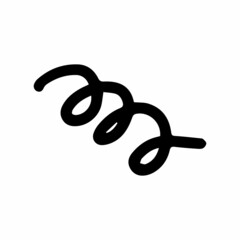 Obraz premium Curls abstract scribble with hand drawn line. Simple doodle elements for decoration in design. Isolated sketch on white background. Vector illustration for art