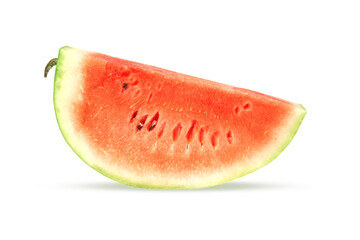 Watermelon slice, isolated on white background. ripe fruit
