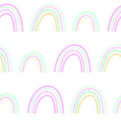 Rainbows seamless pattern in vector. Rainbows backgroud for textile, fabric, apparel, wrapping paper