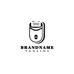 hair clippers logo cartoon black icon design vector