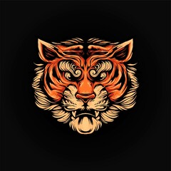 Tiger Head Vector Illustration