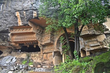 Naklejka premium Kondana Caves Ancient Buddhist Caves ,karjat,maharashtra,india