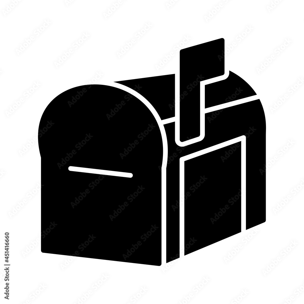 Sticker unique mailbox vector glyph icon